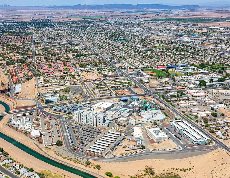 Yuma, Arizona from above Yuma, Arizona from above